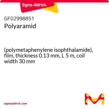 Sigma-Aldrich Polyaramid，（聚间苯二甲酰胺），薄膜，厚度0.13 mm，长度5 m，卷材宽度30 mm