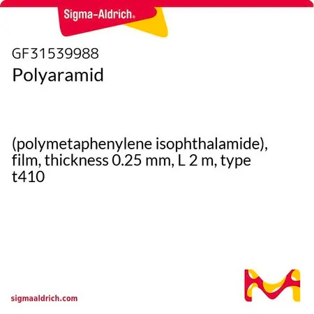 Sigma-Aldrich Polyaramid，（聚间苯二甲酰胺），薄膜，厚度0.25 mm，L² m，t410型