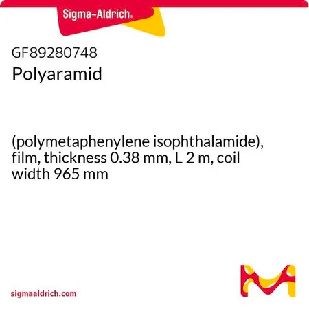 Sigma-Aldrich Polyaramid，（聚间苯二甲酰胺），薄膜，厚度0.38 mm，长度2 m，卷材宽度965 mm
