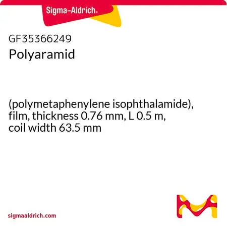 Sigma-Aldrich Polyaramid，（聚间苯二甲酰胺），薄膜，厚度0.76 mm，L 0.5 m，线圈宽度63.5 mm