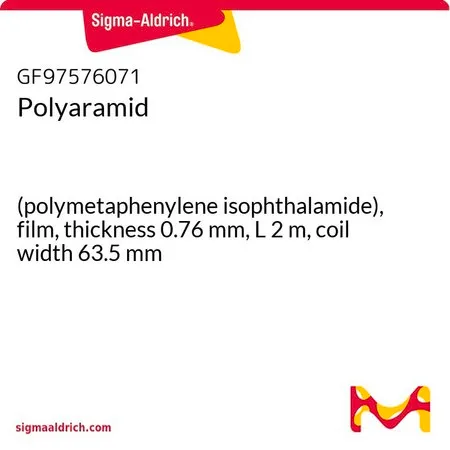 Sigma-Aldrich Polyaramid，（聚间苯二甲酰胺），薄膜，厚度0.76 mm，长度2 m，卷宽63.5 mm