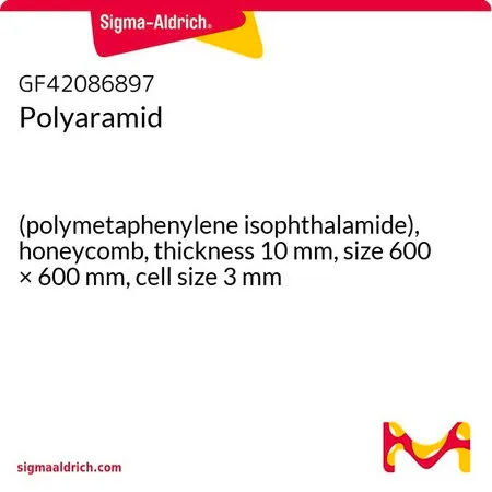 Sigma-Aldrich Polyaramid，（聚间苯二甲酰胺），蜂窝状，厚度10 mm，尺寸600 × 600 mm，单元尺寸3 mm