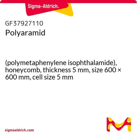 Sigma-Aldrich Polyaramid，（聚间苯二甲酰胺），蜂窝状，厚度5 mm，尺寸600 × 600 mm，单元尺寸5 mm