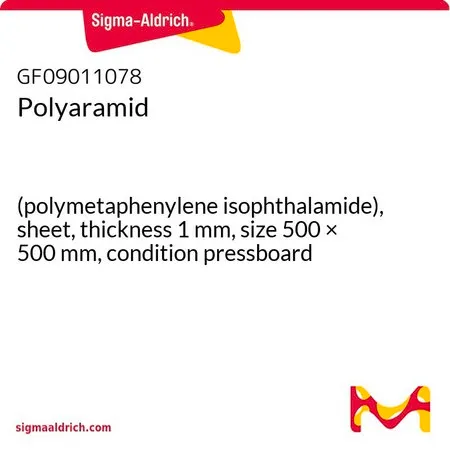 Sigma-Aldrich Polyaramid，（聚间苯二甲酰胺），片材，厚度1 mm，尺寸500 × 500 mm，条件纸板