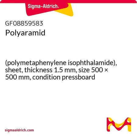 Sigma-Aldrich Polyaramid，（聚间苯二甲酰胺），片材，厚度1.5 mm，尺寸500 × 500 mm，条件纸板