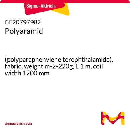 Sigma-Aldrich Polyaramid，（聚对苯二甲酰胺），织物，重量m-2- 220 g，长度1 m，卷宽1200 mm