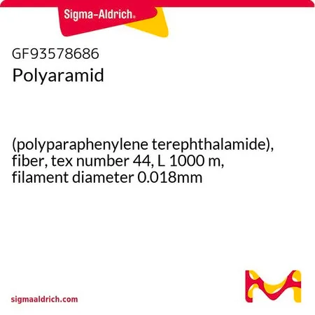Sigma-Aldrich Polyaramid，（聚对苯二甲酰胺），纤维，特数44，长1000米，长丝直径0.018毫米