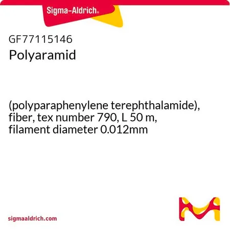 Sigma-Aldrich Polyaramid，（聚对苯二甲酰胺），纤维，特数790，长50米，长丝直径0.012毫米
