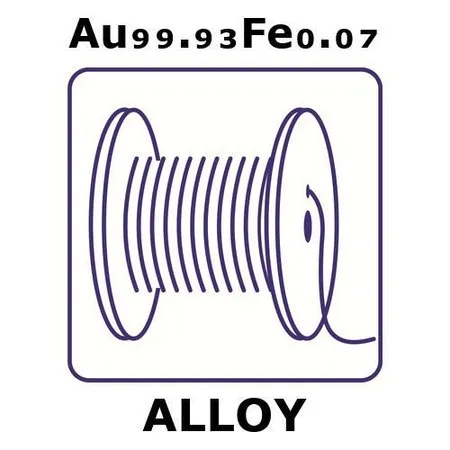 Sigma-Aldrich Gold-iron alloy, Au99.93Fe0.07，0.5m绝缘线，0.1mm导体直径，0.01mm绝缘厚度，聚四氟乙烯绝缘