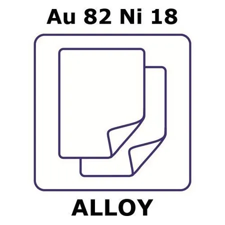 Sigma-Aldrich Gold-nickel alloy, Au82Ni18，箔，25 x 25 mm，0.05mm厚，轧制，不透光（lt）