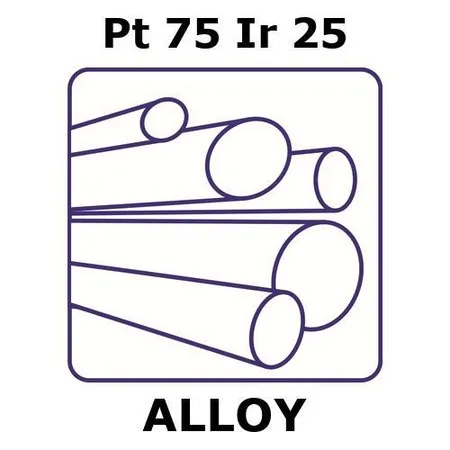 Sigma-Aldrich Platinum-iridium alloy, Pt75Ir25，25 mm棒，直径2.9 mm，如图纸所示