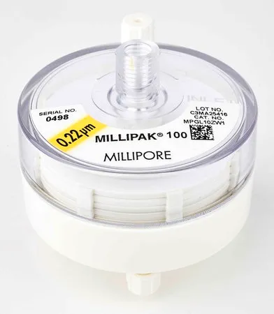 默克密理博Milli-Q Millipak®过滤器，化学：亲水性聚偏二氟乙烯（PVDF）入口：1/4英寸NPT出口：1/4英寸NPT