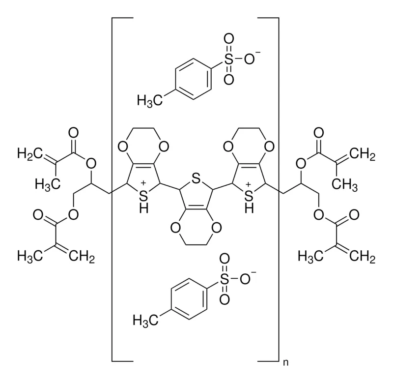 Sigma-Aldrich 四甲基丙烯酸酯封端的聚乙撑二氧噻吩 溶液,四甲基丙烯酸酯封端的溶液,0.5重量%(分散在碳酸亚丙酯中),含有对甲苯磺酸盐作为掺杂剂