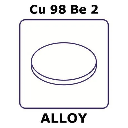 Sigma-Aldrich Copper-beryllium alloy, Cu98Be2，箔，50 mm圆盘，0.2 mm厚，半硬