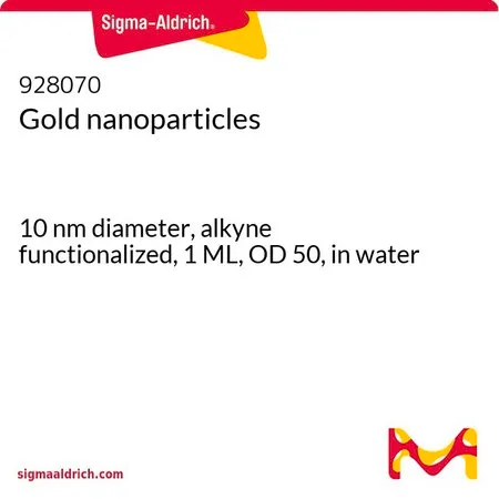 Sigma-Aldrich 金纳米颗粒,10 nm直径,炔官能化,1 ML,OD 50,水溶液