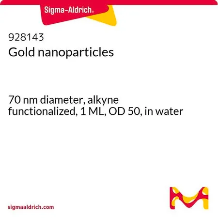 Sigma-Aldrich 金纳米颗粒,70 nm直径,炔官能化,1 ML,OD 50,水溶液