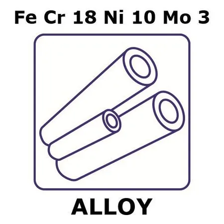 Sigma-Aldrich 不锈钢 - AISI 316合金，FeCr18Ni10Mo3，1000 mm管，外径11.1 mm，壁厚0.7 mm，内径9.7 mm，退火