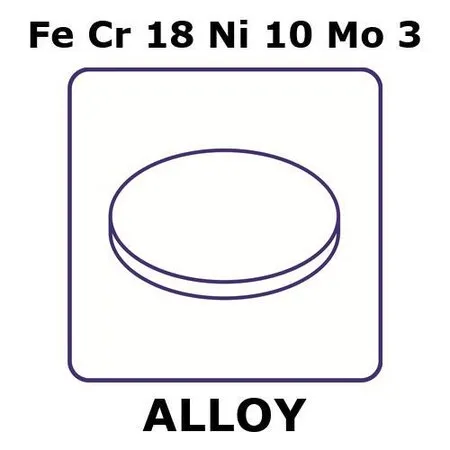 Sigma-Aldrich 不锈钢 - AISI 316合金，FeCr18Ni10Mo3，箔，6 mm圆盘，0.05 mm厚，退火