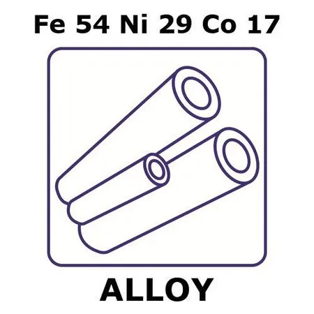 Sigma-Aldrich Glass Sealing Alloy, Fe54Ni29Co17，100 mm管，外径6.0 mm，壁厚0.5 mm，内径5 mm，如图所示