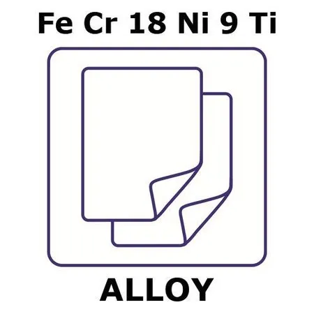 Sigma-Aldrich Stainless Steel - AISI 321 alloy, FeCr18Ni9Ti，箔，50 x 50 mm，0.0125 mm厚，硬，不透光（lt）