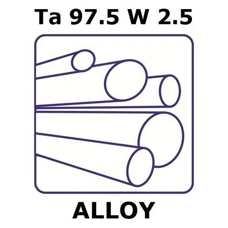 Sigma-Aldrich Tantalum-tungsten alloy, Ta97.5W2.5，200 mm棒，直径2.5 mm，如图纸所示