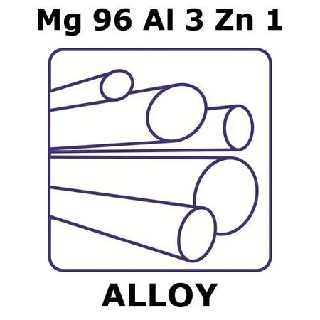 Sigma-Aldrich Magnesium-aluminum-zinc alloy, Mg96Al3Zn1，500 mm棒，直径25 mm，挤压成型