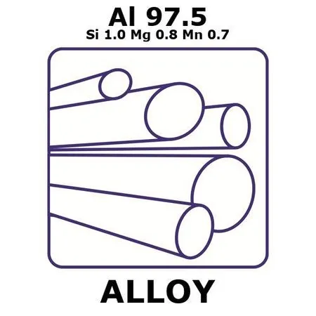 Sigma-Aldrich Aluminum-silicon-magnesium-manganese alloy, Al97.5Si1.0Mg0.8Mn0.7，500 mm棒，直径9.5 mm，挤压成型