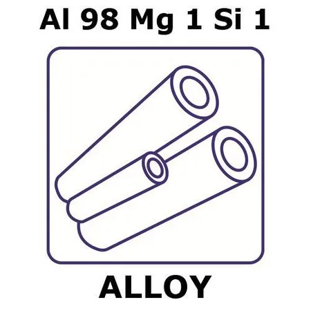 Sigma-Aldrich Aluminum-magnesium-silicon alloy, Al98Mg1Si1，200 mm管，外径25.4 mm，壁厚3.25 mm，内径18.9 mm，硬质