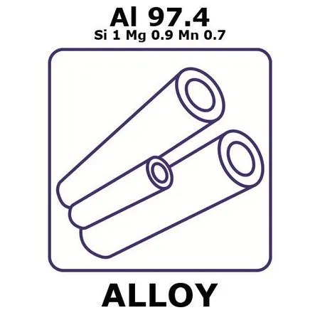 Sigma-Aldrich Aluminum alloy 6082, Al97.4Si1Mg0.9Mn0.7，500 mm管，外径6.35 mm，壁厚1.63 mm，内径3.09 mm，溶液处理