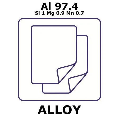 Sigma-Aldrich Aluminum alloy 6082, Al97.4Si1Mg0.9Mn0.7，铝箔，厚度1.0 mm，Al97.4%/Si 1%/Mg 0.9%/Mn 0.7%，尺寸300 × 300 mm，回火t6