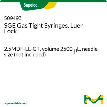 默克Supelco SGE 旋转锁定气密注射器，2. 5MDF-LL-GT，体积2500 μ L，针头规格（不含）