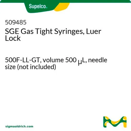 默克Supelco SGE 旋转锁定气密注射器，500 F-LL-GT，体积500 μL，针头尺寸（不包括）