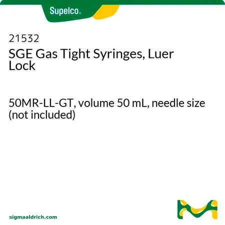 默克Supelco SGE 旋转锁定气密注射器，50 MR-LL-GT，体积50 mL，针头尺寸（不含）