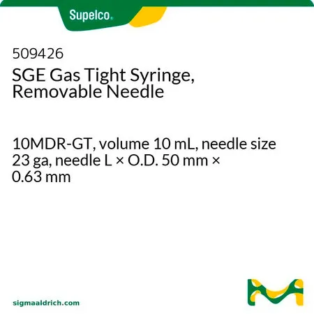 默克Supelco 配备可拆卸针头的 SGE 气密注射器，10 MDR-GT，体积10 mL，针头尺寸23 ga，针头长×外径50 mm × 0.63 mm
