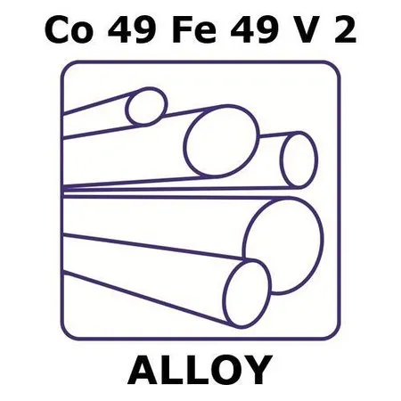 Sigma-Aldrich Permendur 49 alloy, Co49Fe49V2，50mm棒，直径25.4mm，热轧（黑色）