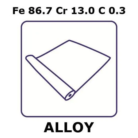 Sigma-Aldrich Stainless Steel - AISI 420 alloy, Fe86.7Cr13.0C0.3，箔，1 m线圈，0.075 mm厚，退火