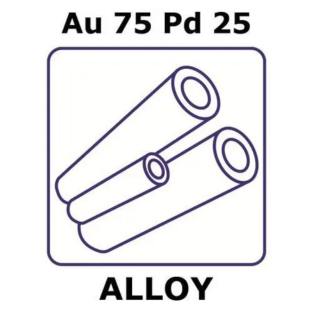 Sigma-Aldrich Gold-palladium alloy, Au75Pd25，50 mm管，3.0 mm外径，0.15 mm壁厚，2.7 mm内径，如图所示