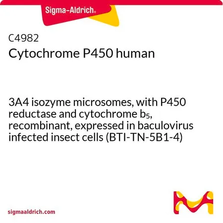 Sigma-Aldrich 细胞色素P450 人,3A 4同工酶微粒体,含P450还原酶和细胞色素b5,重组,在杆状病毒感染的昆虫细胞中表达(BTI-TN-5 B1 -4)
