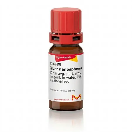 Sigma-Aldrich Silver nanospheres，80 nm平均粒径，1 mg/mL水溶液，PVP官能化