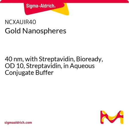 Sigma-Aldrich 金纳米球,40 nm,含链霉亲和素,Bioready,OD 10,链霉亲和素,在水性结合物缓冲液中