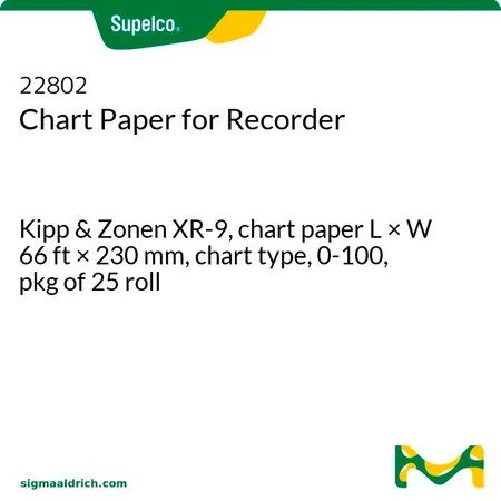 默克Supelco 记录仪的图纸,Kipp & Zonen XR-9,图表纸长×宽66 ft × 230 mm,图表类型,0 - 100,25卷包装