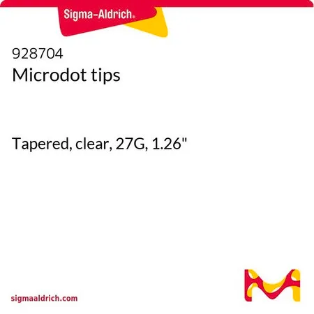 Sigma-Aldrich Microdot tips，锥形，透明，27 G，1.26英寸