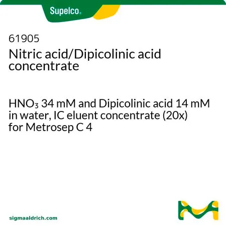 默克Supelco 硝酸/吡啶羧酸溶液，HNO 3 34 mM和吡啶二甲酸14 mM水溶液，Metrosep C 4的IC洗脱液浓缩液（20 x）