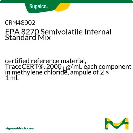 默克Supelco EPA 8270半挥发性内标混标,经认证的参比物质,TraceCERT®,二氯甲烷中各组分2000 μg/mL,2 × 1 mL安瓿
