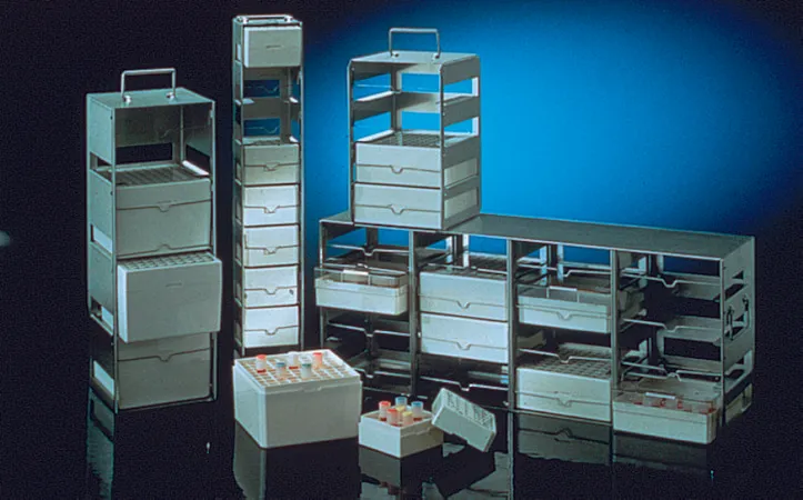 Sigma-Aldrich Cryogenic storage rack, stainless steel，垂直，4层，用于3 × 3 × 2英寸的包装盒