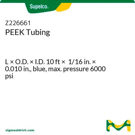 默克Supelco PEEK 管，长×外径×内径10英尺× 1/16英寸× 0.010英寸，蓝色，最大压力6000 psi