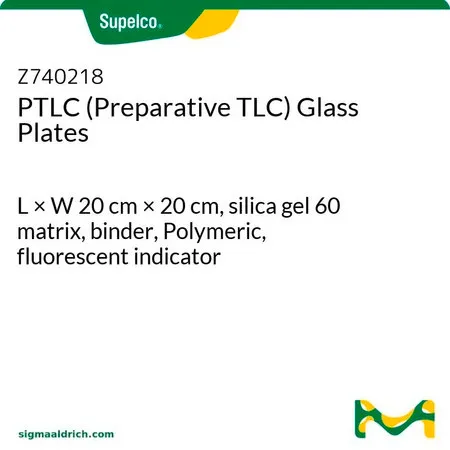 默克Supelco PTLC (Preparative TLC) Glass Plates，长×宽20 cm × 20 cm，硅胶60基质，粘合剂，聚合物，荧光指示剂