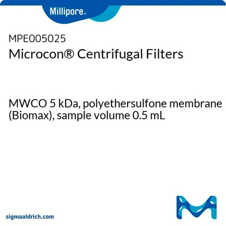 默克密理博 Microcon® Centrifugal Filters，MWCO 5 kDa，聚醚砜膜（Biomax），样品体积0.5 mL