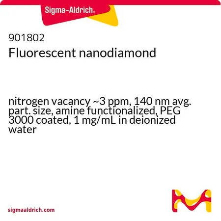 Sigma-Aldrich 荧光纳米金刚石，氮空位约3 ppm，平均部件尺寸140 nm，胺官能化，PEG 3000涂覆，1 mg/mL，溶于去离子水中