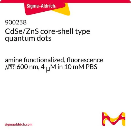 Sigma-Aldrich CdSe/ZnS 核壳型量子点,胺官能化,荧光λem 600 nm,4 μM,溶于10 mM PBS